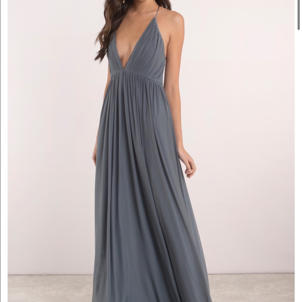 Grey Tobi silky maxi dress with strappy back